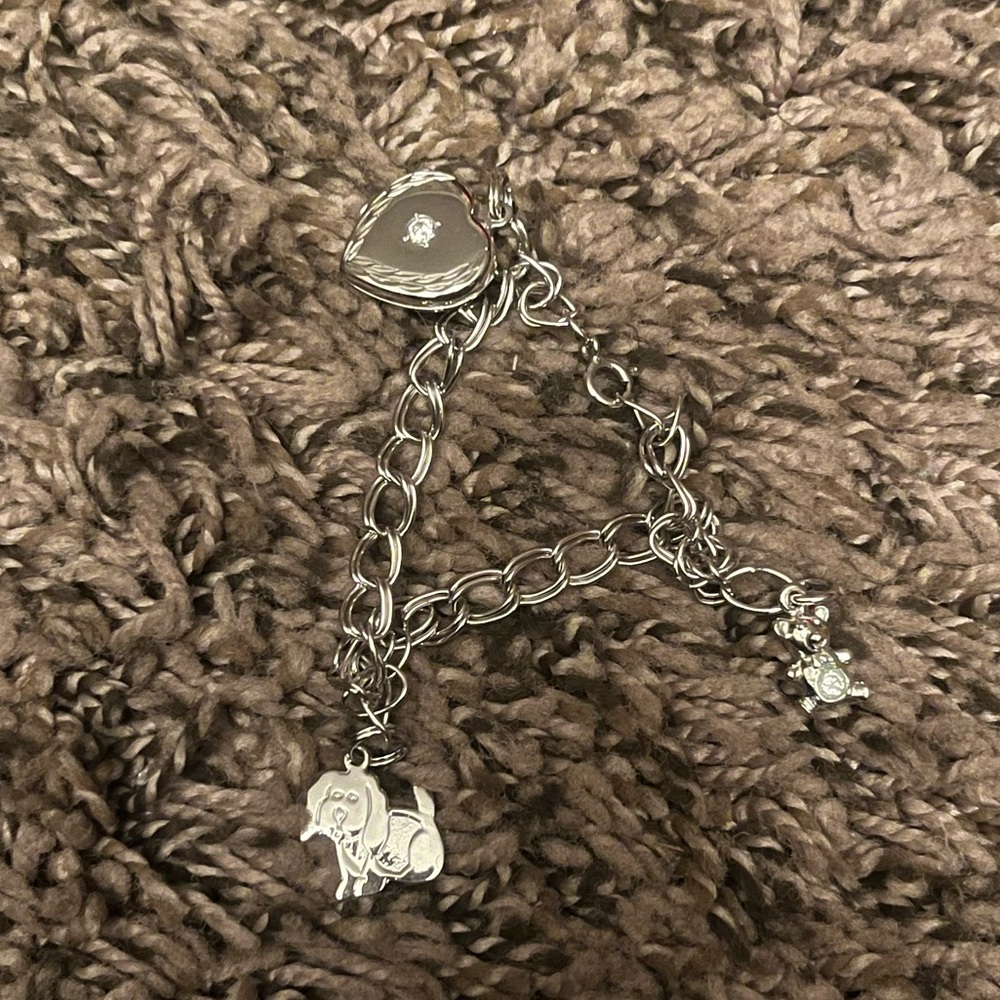 Sterling Silver Charm Locket Bracelet